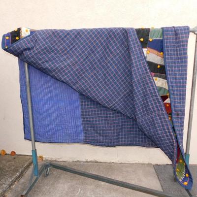 Insane Vintage Heavy Duty Patchwork Crazy Quilt 80"x102"