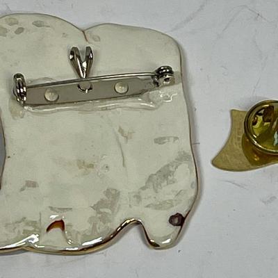 Cowboy Boots Brooch Pin and American Flag Lapel Pin