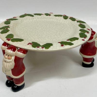 Christmas Serving Platter with 3 Santa Legs