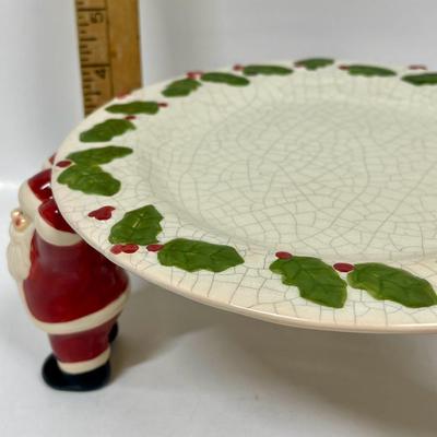Christmas Serving Platter with 3 Santa Legs