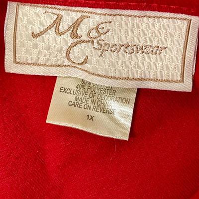 Women's Red Long-Sleeve Reindeer Christmas Shirt Size 1X