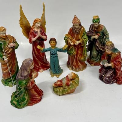 Vintage 8-Piece Nativity Scene Figurines