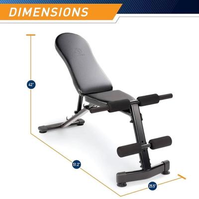 Marcy Multi-Purpose Adjustable Workout Weight Bench and Dumbbells
