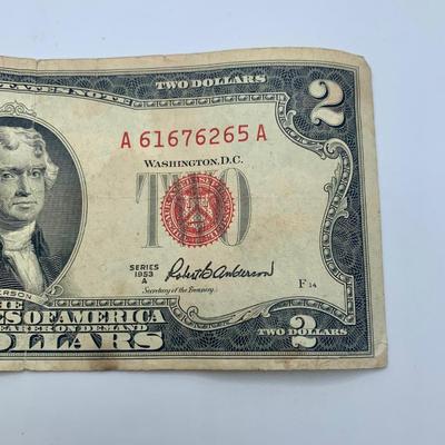 1953 Red Seal $2 Bill