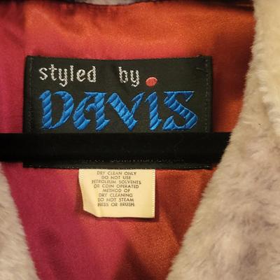 Vintage Faux Fur Spotted Coat By Davis Size Med