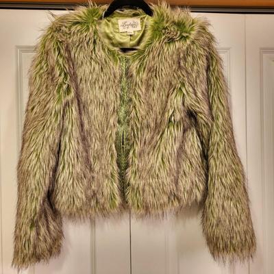Forever 21 Boutique XXI Green Fuzzy Coat Size Medium
