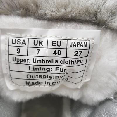 Woman's Silver & Fur Lined Winter Boots Size 9