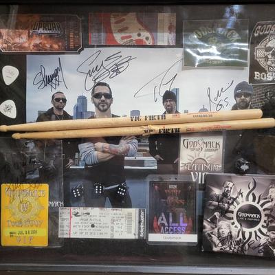 Autographed Godsmack Framed Rock Memoribilia