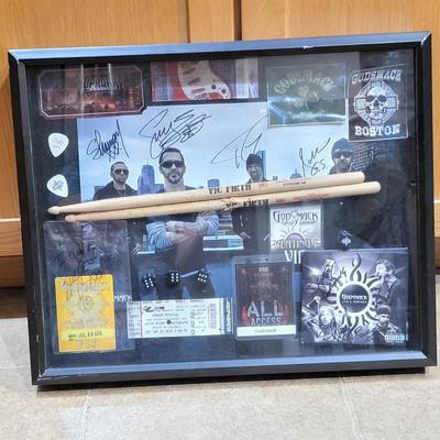 Autographed Godsmack Framed Rock Memoribilia