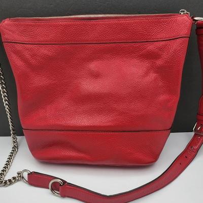 Red Pebbled Leather COACH Paxton Handbag