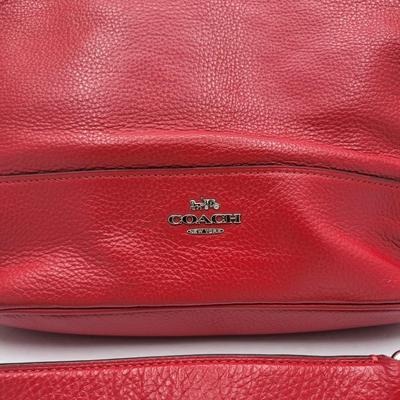 Red Pebbled Leather COACH Paxton Handbag