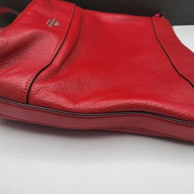 Red Pebbled Leather COACH Paxton Handbag