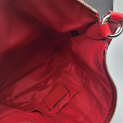Red Pebbled Leather COACH Paxton Handbag