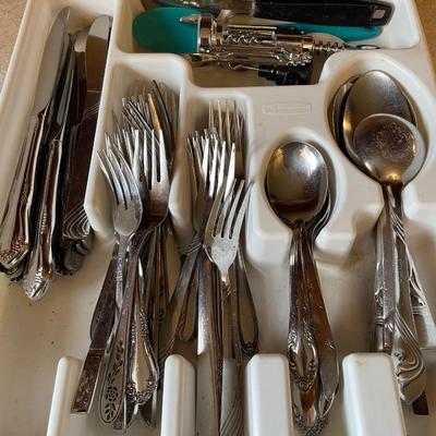MISCELLANEOUS KNIVES FORKS AND SPOONS