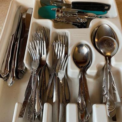 MISCELLANEOUS KNIVES FORKS AND SPOONS
