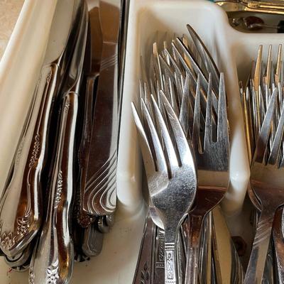 MISCELLANEOUS KNIVES FORKS AND SPOONS