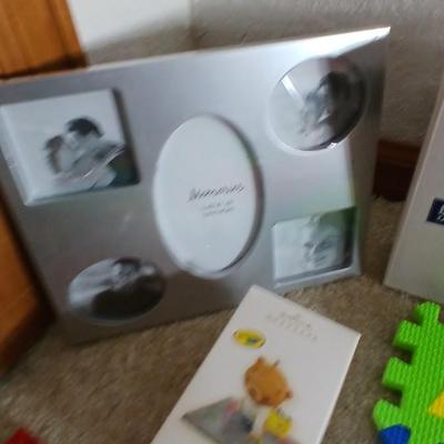 Foam Alphabet & numbers, Coloring book with markers, new picture frames and other toys