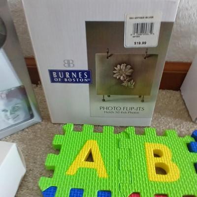 Foam Alphabet & numbers, Coloring book with markers, new picture frames and other toys