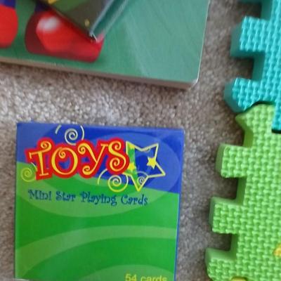 Foam Alphabet & numbers, Coloring book with markers, new picture frames and other toys