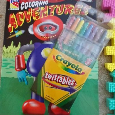 Foam Alphabet & numbers, Coloring book with markers, new picture frames and other toys