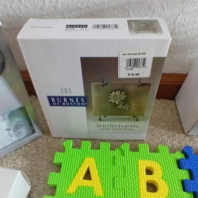 Foam Alphabet & numbers, Coloring book with markers, new picture frames and other toys