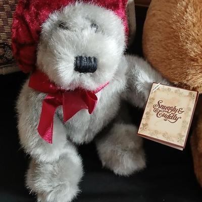 Brand new Bear pattern luggage with wheels and two teddy bears Dakin & Snuggly & Cuddly