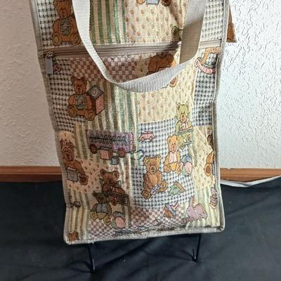 Brand new Bear pattern luggage with wheels and two teddy bears Dakin & Snuggly & Cuddly