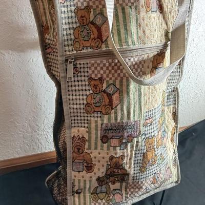 Brand new Bear pattern luggage with wheels and two teddy bears Dakin & Snuggly & Cuddly