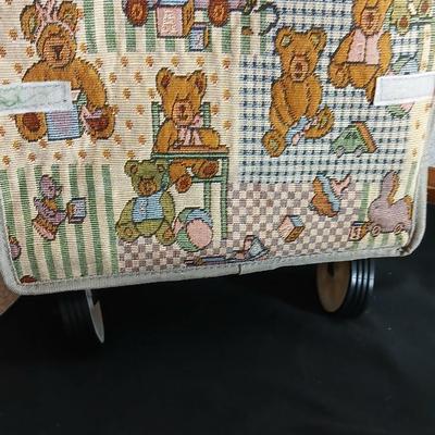 Brand new Bear pattern luggage with wheels and two teddy bears Dakin & Snuggly & Cuddly