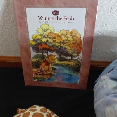Winnie the Pooh books, fabric basket, nursery rhymes book, with brand new toddler toys