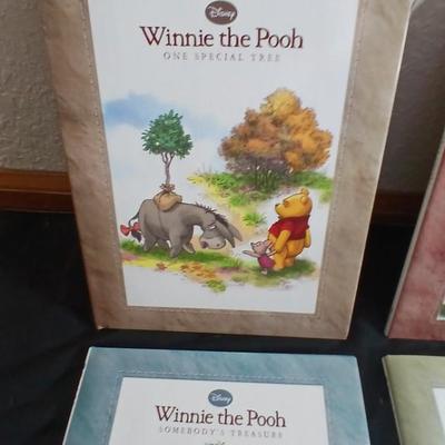 Four Winnie the Pooh books and a TY teddy bear