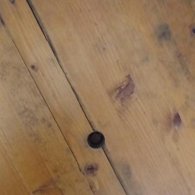 Butcher block two-tiered end table
