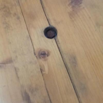 Butcher block two-tiered end table