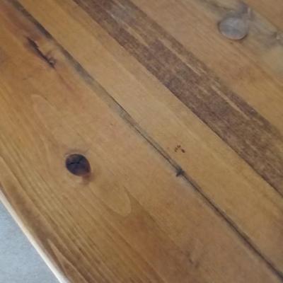 Butcher block two-tiered end table