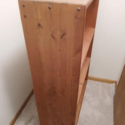 Butcher block bookshelf - shelves are not adjustable