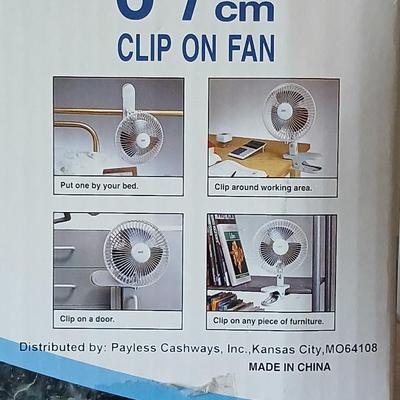 Two brand new Deflect-o Air Deflectors for vents and a 6" clip on fan