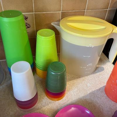 TWO LARGE PITCHER, TUMBLERS