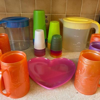 TWO LARGE PITCHER, TUMBLERS