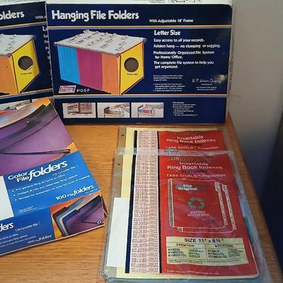 Office supplies - Hanging file folders, and more