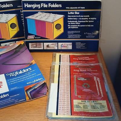 Office supplies - Hanging file folders, and more