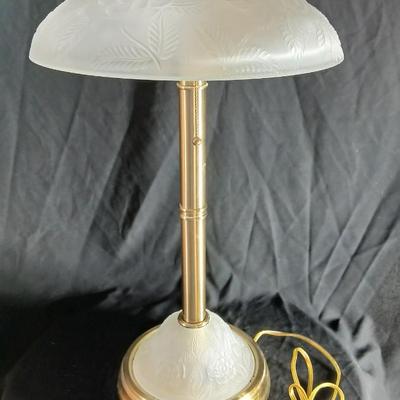 Beautiful, frosted glass lamp with Roses - With night-light base
