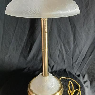 Beautiful, frosted glass lamp with Roses - With night-light base