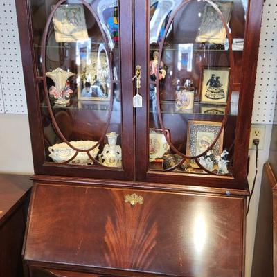 Jasper Furniture Secretary Burled Mahogany
