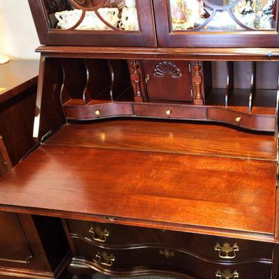 Jasper Furniture Secretary Burled Mahogany