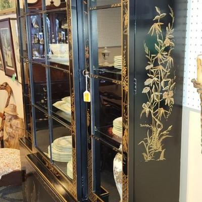 Drexel Heritage Chinoiserie Breakfront China Cabinet