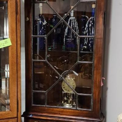 Crotch Mahogany Corner Bookcase Display