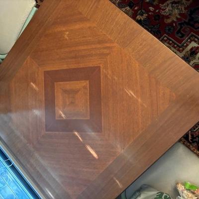 Lot 45 - Square Solid Wood Table with Inlay Top