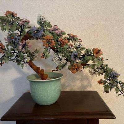 Lot 44 - Large Jade Flower in a Pot