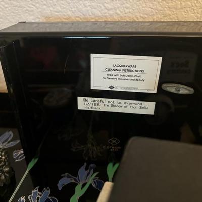 Lot 32 - Multiple Items in Tray Music Box Cloisonné Vase