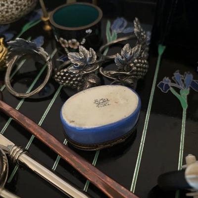 Lot 32 - Multiple Items in Tray Music Box Cloisonné Vase